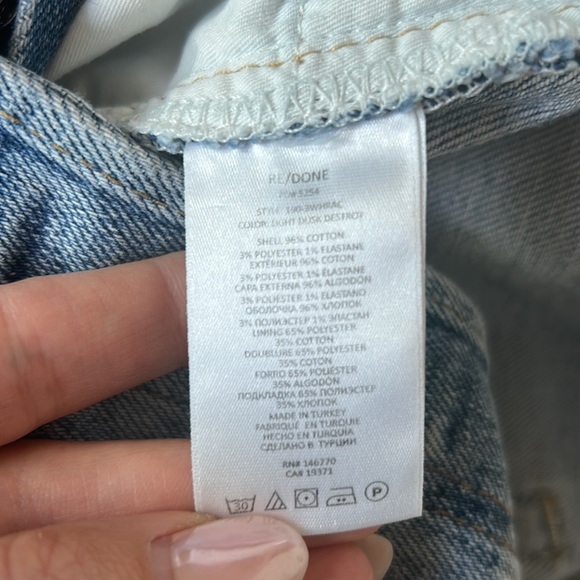 Re/done Comfort Stretch High Rise Ankle Crop - Light Dusk Destroyed Sz:28 - Picture 9 of 9